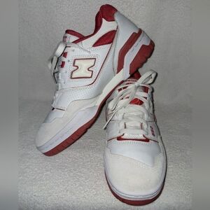 550 New Balance, blood red and white size 8.5 men.